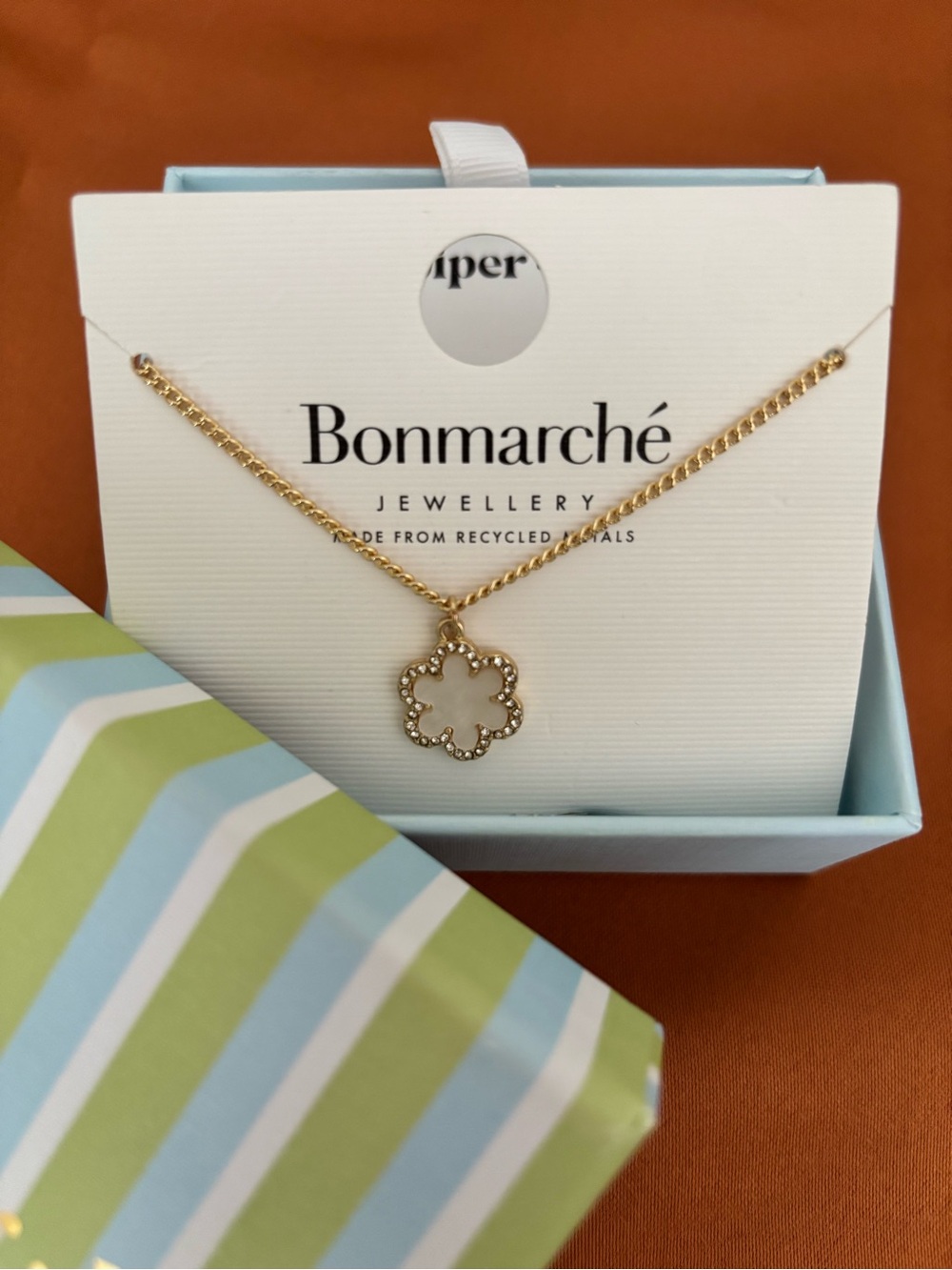 Bonmarché Gold Clover Outline Pendant Necklace